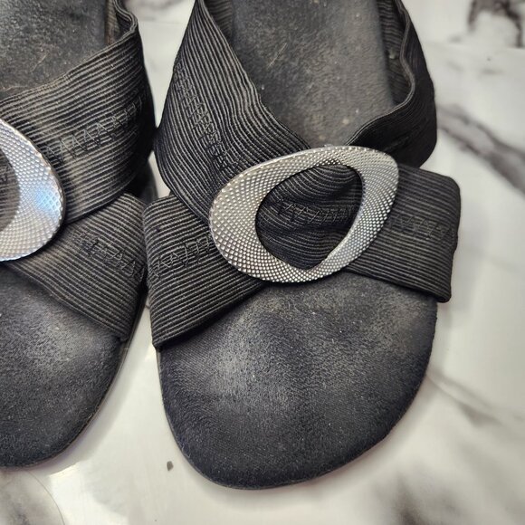 PENMAN WOMENS BLACK SIZE 7 - 8 LOW HEEL SANDALS - Picture 2 of 11